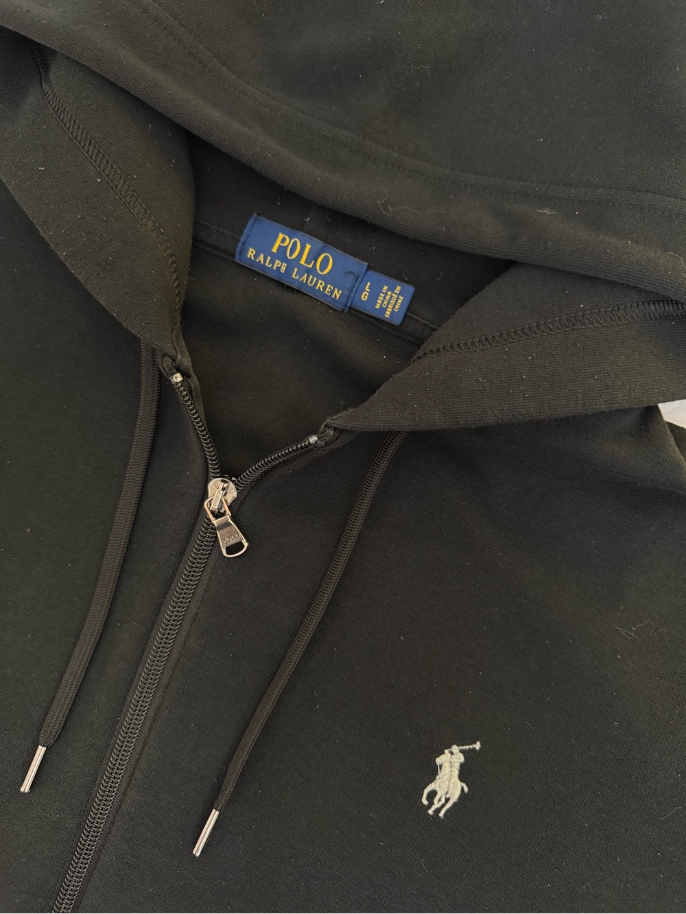 Polo Ralph Lauren Black Double Knit Zip Hoodie Men’s Large - Picture 6 of 10